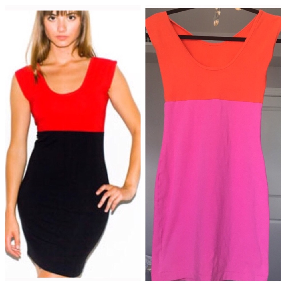 American apparel color block dress Xs pink